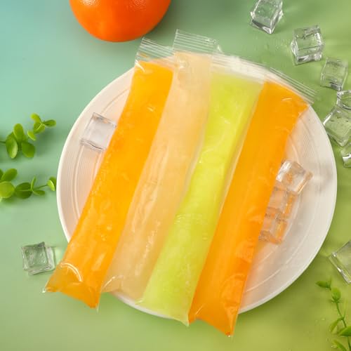 100 Disposable Ice Lolly Bags with Funnel - Popsicle Pouches