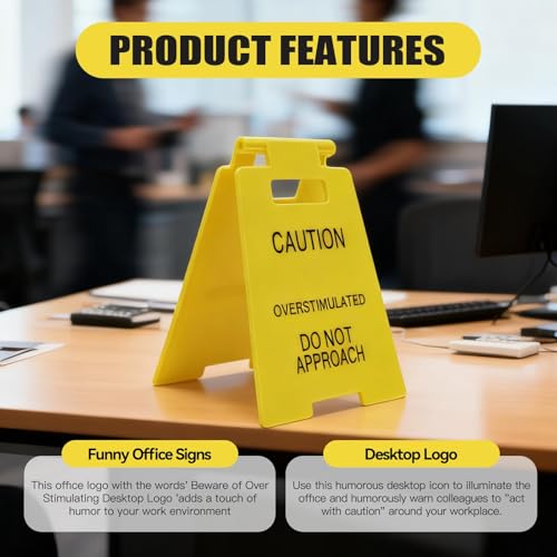 Funny Overstimulated Desk Signs - 2 Pcs Acrylic Office Decor