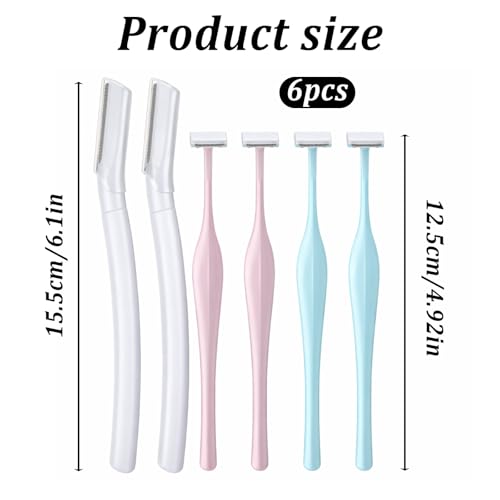 Jxiwfvl 6 PCS Face Dermaplane Razors Set with Japanese Stainless Steel Blades