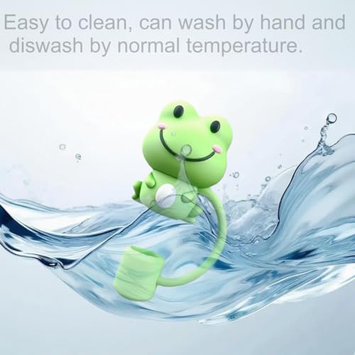 Cute Frog Silicone Straw Cover for Stanley Cup 10mm Straw Topper