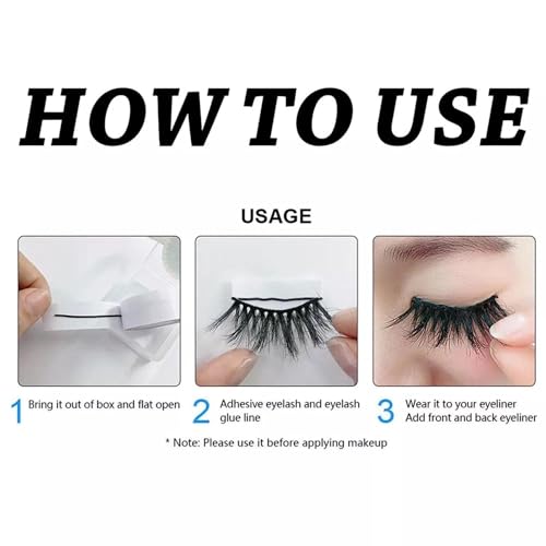 Qemixly Self-Adhesive Eyelash Strips - 40 Pcs No Glue Fake Lashes
