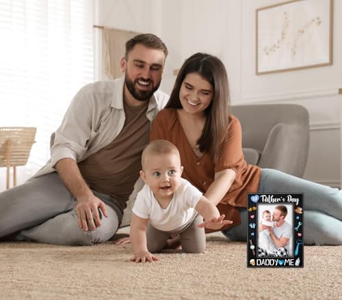 First Father's Day Picture Frame for New Dad - 4x6 Baby Photo Holder