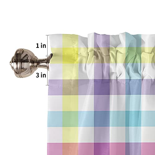Savannan Easter Buffalo Check Valance - Colorful Plaid 54x18