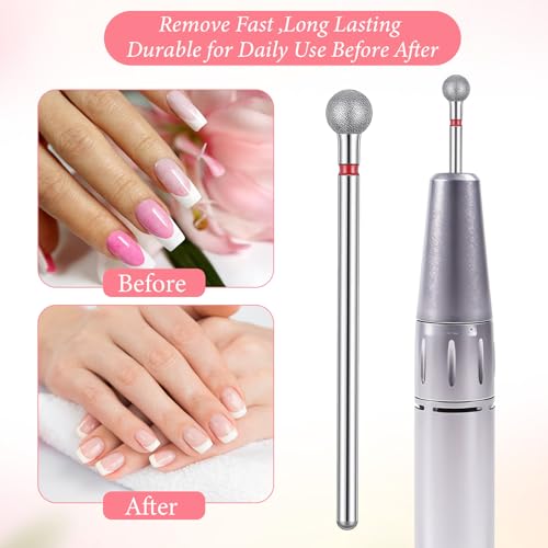 10-Pack Ball Cuticle Drill Bit 5mm Fine Grit 3/32" Diamond Nail Bits