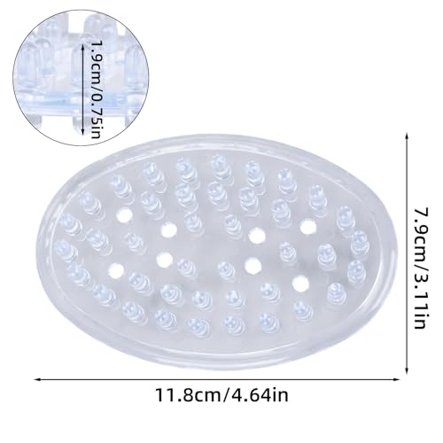 4-Pack Clear Plastic Soap Dish with Drainage Holes - PVC Soap Saver for Bathroom & Kitchen
