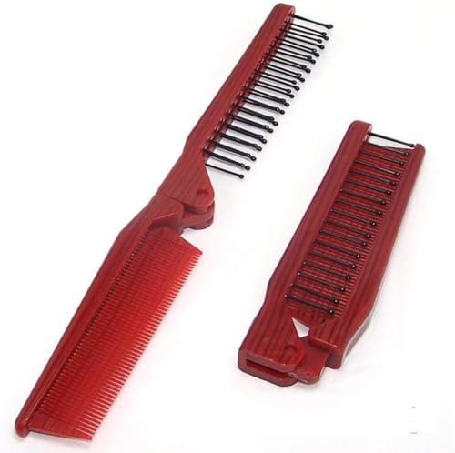 Portable Folding Travel Hair Brush and Comb Combo Tool