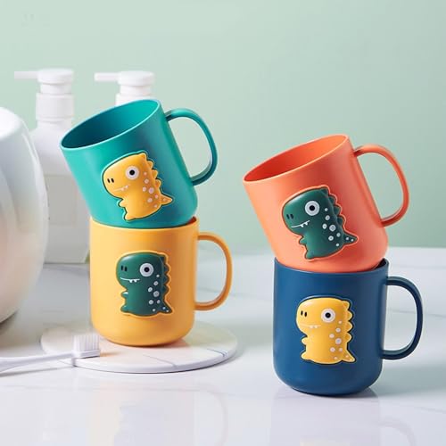 Cute Yellow Dinosaur Toothbrush Cup - Portable Drinking Holder