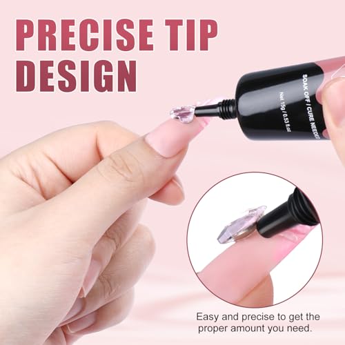 MEKK No Wipe Super Strong Rhinestone Glue for Nails, 15g Nail Charm Gel