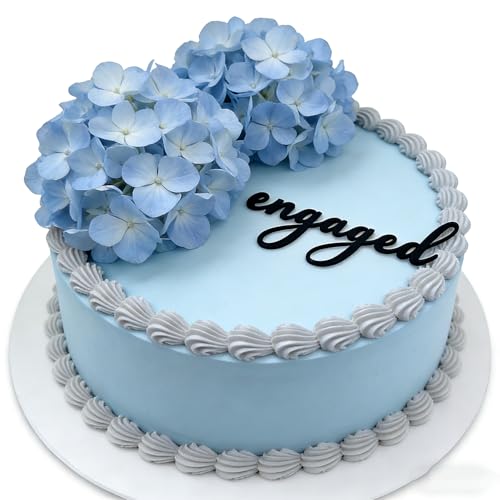 Black Acrylic Engaged Cake Topper for Engagement Party and Wedding