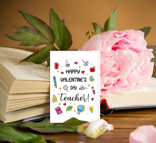 Teacher Valentine's Day Cards with Envelopes - 4x6 Inches
