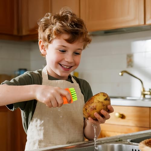Ergonomic Vegetable Cleaning Brush | Fun Carrot Design, Food Safe