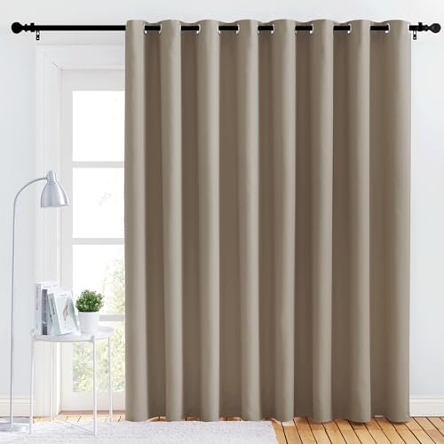 NICETOWN 120" x 90" Taupe Blackout Curtain Panel - Energy Saving Insulated Drapery