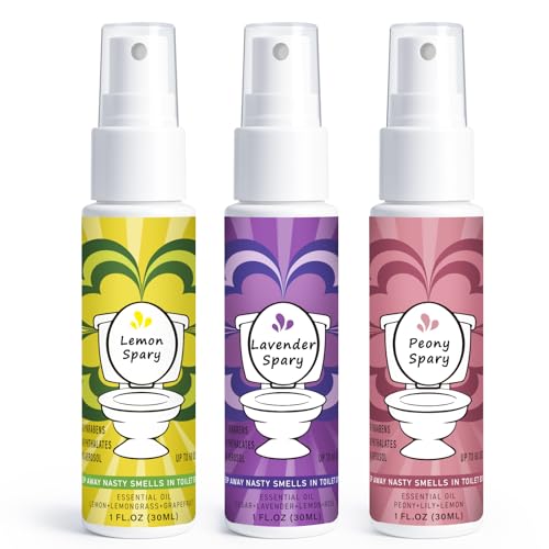 SWIPEX Toilet Spray for Poop - 3 Pack Travel Size, Lemon Lavender Peony