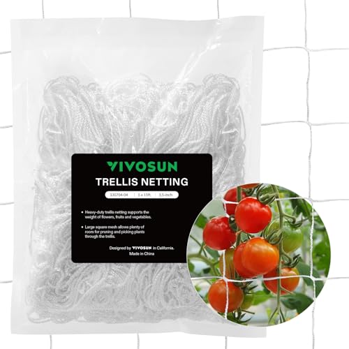 VIVOSUN 5x15 ft Heavy-Duty Plant Trellis Netting for Climbing Plants