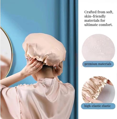 HXIELEC 4-Pack Waterproof EVA Shower Caps for Women, Reusable Hair Protection