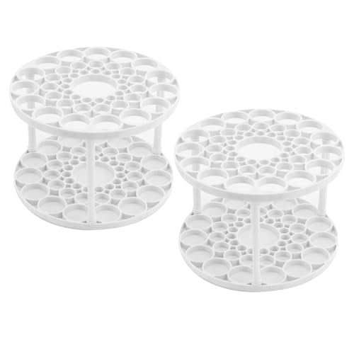 SZDPC Makeup Brush Holder - 46-Slot Vanity Organizer for Brushes and Pencils (2 Pack)