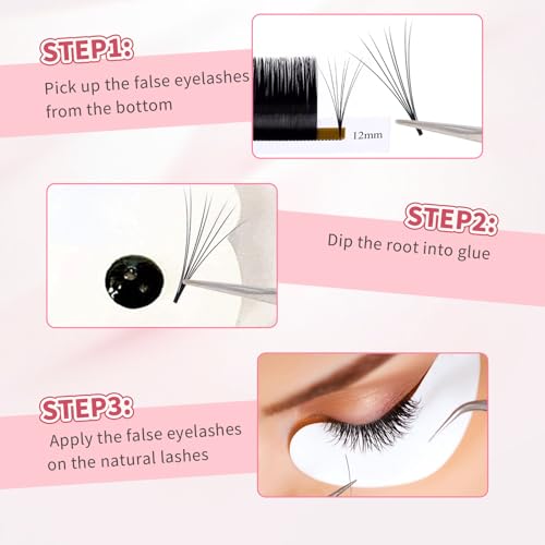 FADVAN Precision Lash Cluster Tweezers, Stainless Steel Curved Tip