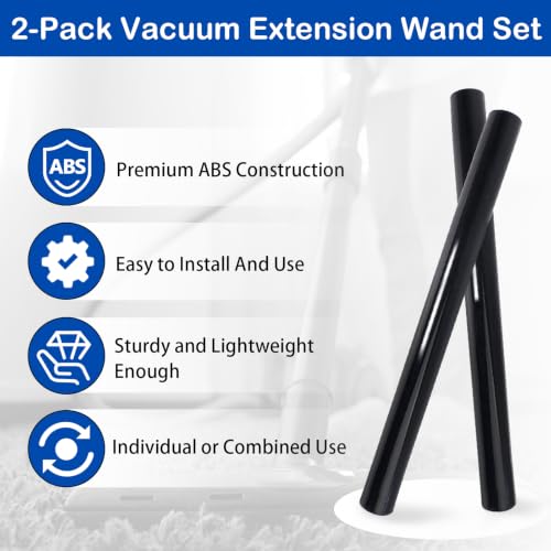 OYWGRICH 2-Pack 1.25-Inch Vacuum Extension Wands for Easy Cleaning