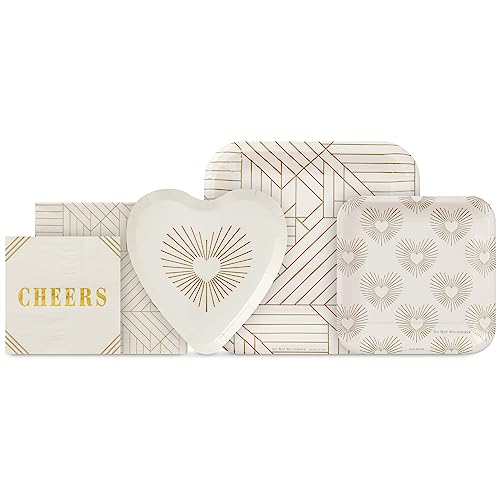 Hallmark Gold and Ivory Party Supplies Set for 16 Guests
