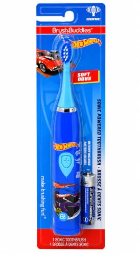 Brush Buddies Hot Wheels Battery Powered Sonic Electric Kids Toothbrush