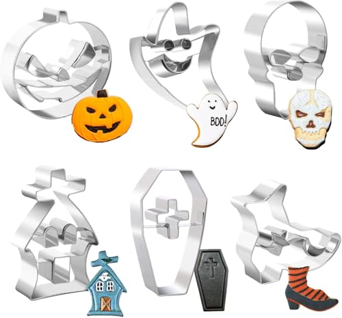 Sthrucrack 6-Piece Stainless Steel Halloween Cookie Cutter Set