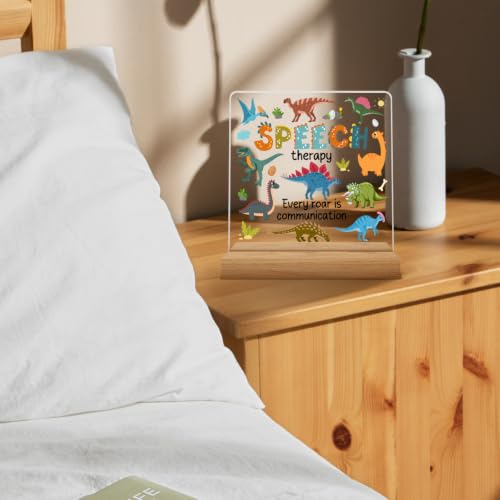 Funny Speech Therapy Gifts Dinosaur Acrylic Desk Sign - Speech Therapy Gift - Variation 05
