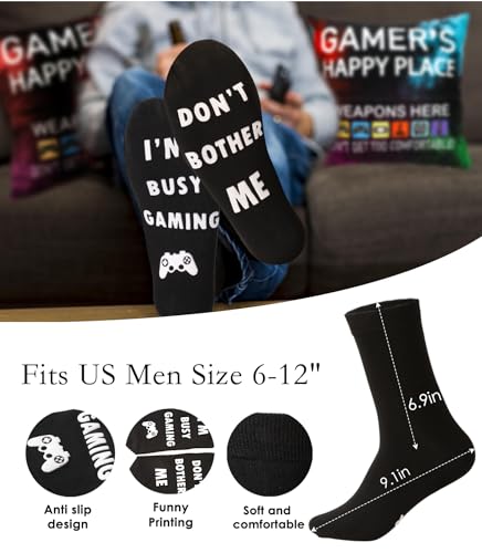 Gamer Pillow Cover & Socks Set - Fun Gifts for Teens and Men