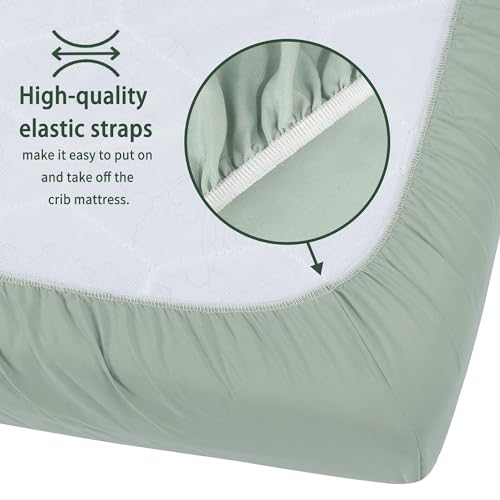 GUNTAIL Fitted Crib Sheets for Boys & Girls, 2 Pack Brown & Green