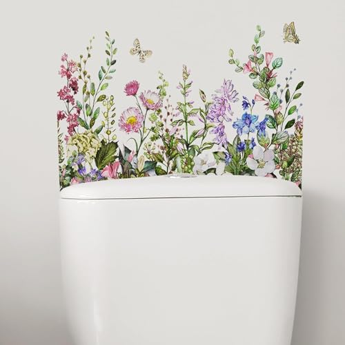 Self-Adhesive Green Leaf Toilet Stickers - Removable Bathroom Decals