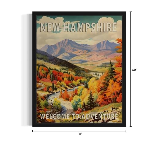 New Hampshire State Landscape Art Print - Colorful Wall Decor