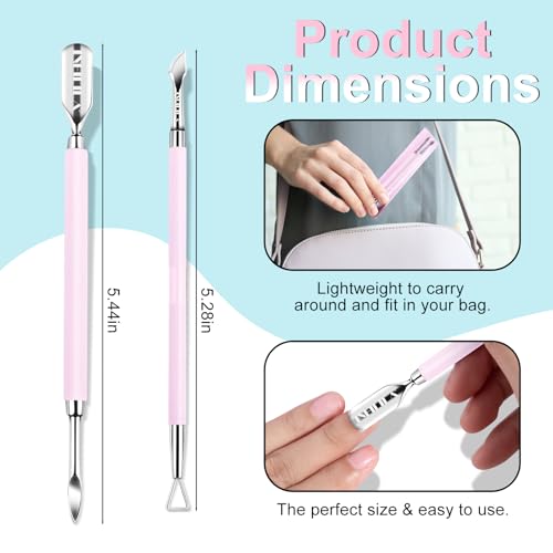 NXJ INFILILA 2Pcs Stainless Steel Cuticle Pusher and Cutter Tool Kit