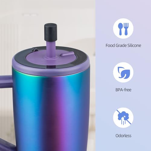 2 Pack Magnetic Straw Caps Compatible with Br?Mate All Era and Resa Tumblers, Silicone Straw Caps Toppers Compatible with Brumate Accessories, Covers Protectors BPA Free (Black)