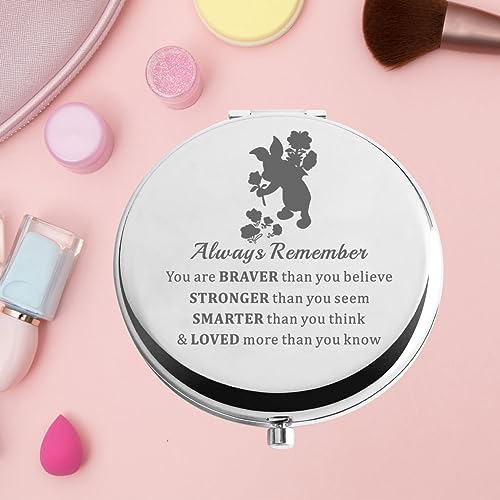 KEYCHIN Pig Compact Pocket Mirror - Pink Pig Design, 2.55-inch - Pig M-S