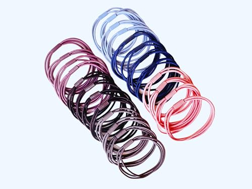 QSYW Thick Hair Elastic Ties 24-Piece Mixed Color Soft Hair Bands