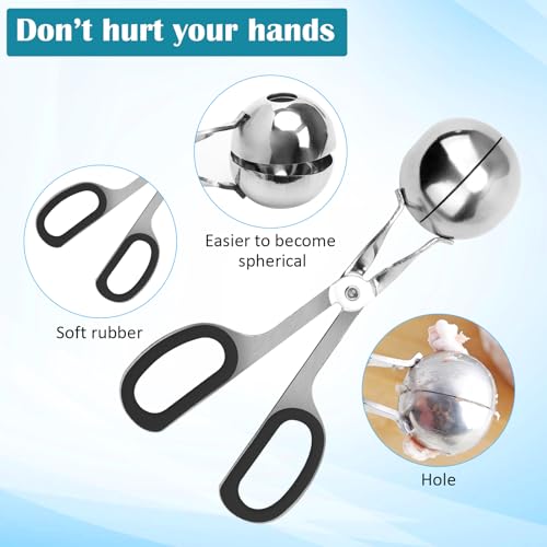 AHIER 2PCS Black Non-Stick Meatball Maker with Detachable Handles