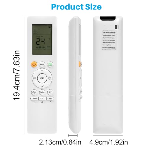 Replacement Remote Control for Midea Air Conditioner RG10A(B2S)/BGEF