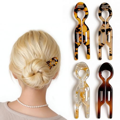 LUKLUKTAISUN Mini French Hairpin Acetate Hair Clips 4-Pack