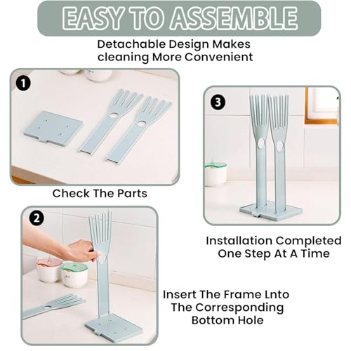 Kitchen Glove Holder Rack - Reusable Plastic Mitt Organizer for Sink Side Drying