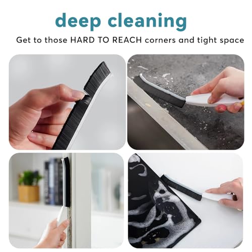V-Shaped Crevice Cleaning Brush Set with Tweezers - 4 Piece Gap Tool