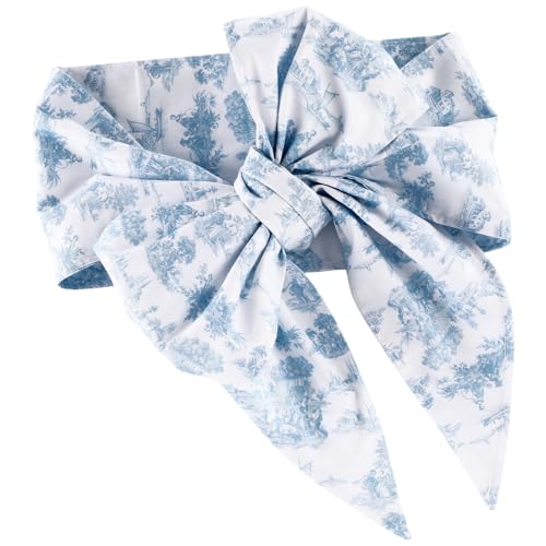 Blue Newborn Swaddle Bowknot Sash - Soft Cotton Photography Prop