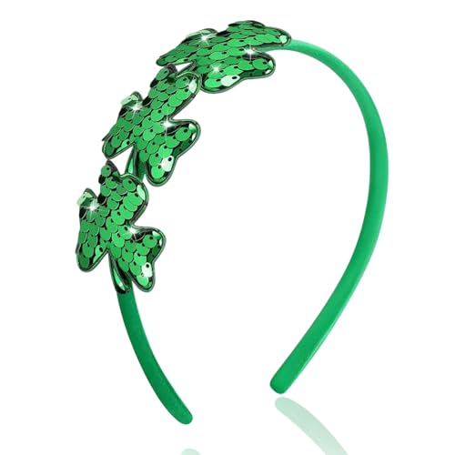 St. Patrick's Day Glitter Shamrock Headband - Green Sequin Hair Accessory