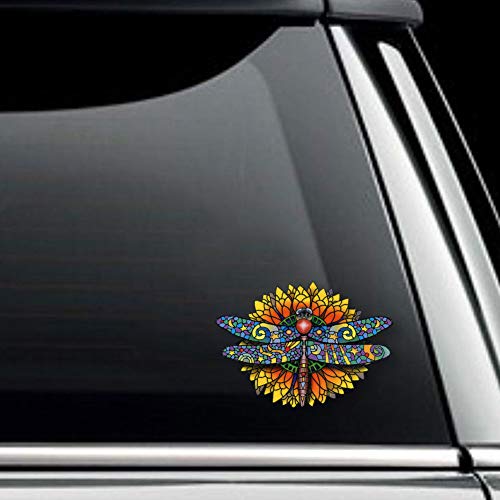 Celestial Dragonfly Window Decal - 5" Translucent Art Sticker