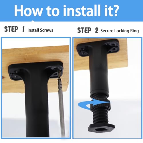 Adjustable Height Bed Support Legs Set - 5.3-8.8 Inch, 4 Pcs
