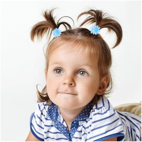 Exacoo 100pcs Mini Flower Hair Claw Clips for Girls and Toddlers