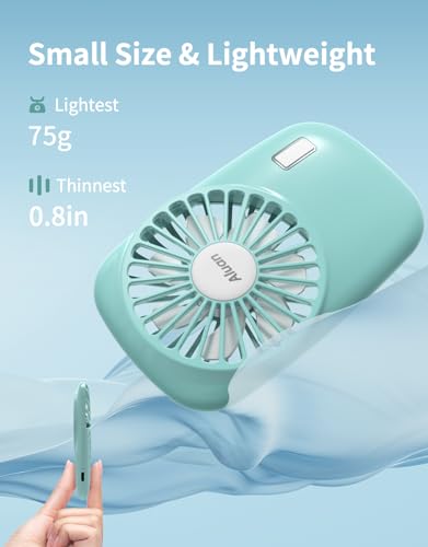 Aluan Portable Mini Fan - Rechargeable Handheld USB Fan with Adjustable Speed