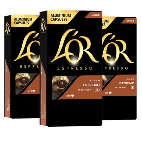 L'OR Estremo Lungo Coffee Capsules, 30 Count - Compatible with L'OR BARISTA & Nespresso