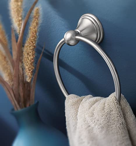 Moen Preston Collection Brushed Nickel 7-inch Towel Ring Wall Mount Pack of 3