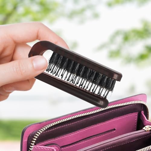 Qjaiune 2 Pack Foldable Boar Bristle Hair Brush, Pocket Size Anti-Static