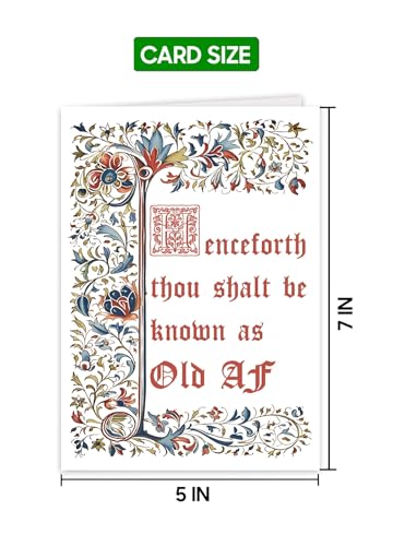 Funny Medieval Birthday Card - Old AF! 5x7 Card for Friends