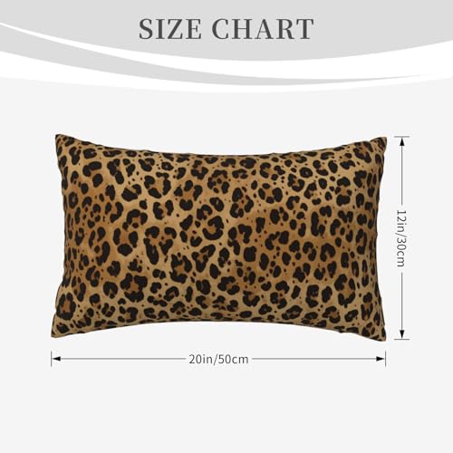 Leopard Print Throw Pillow Cover - 12x20 Inch Polyester Cushion Case